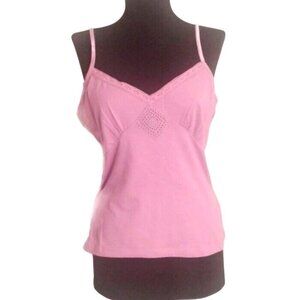 Nine & Company M Camisole Tank Top Purple Lace Trim Crochet Adjustable NEW